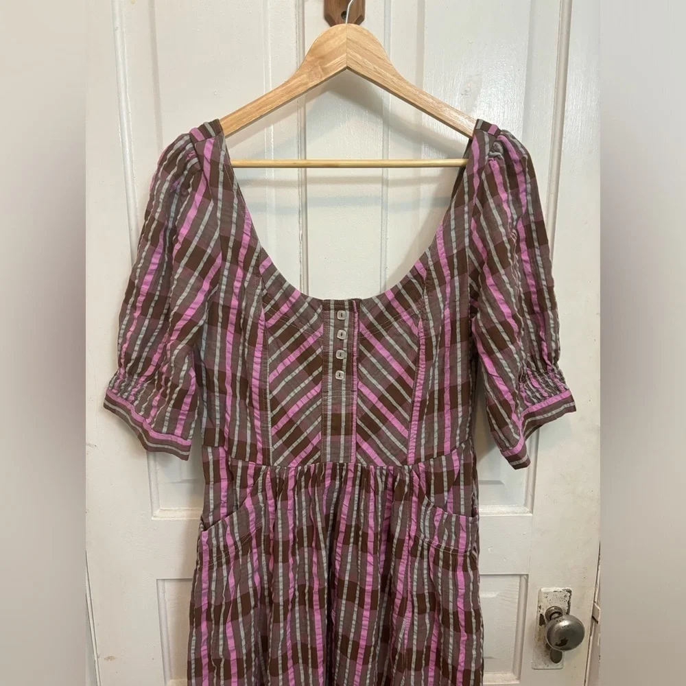 Free People Tulie Plaid Midi Dress Size Small